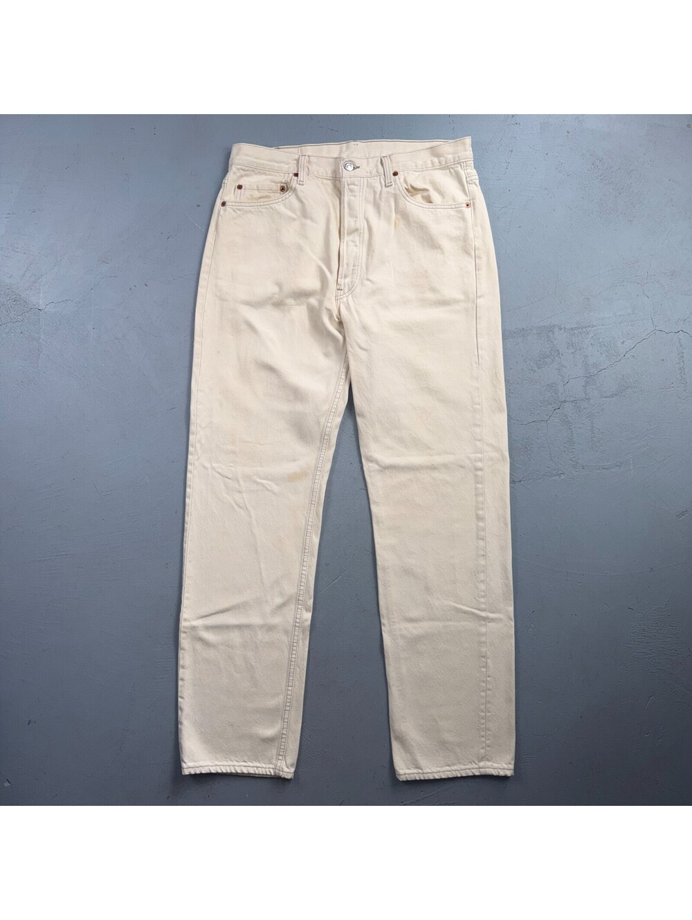 Levis 501 Vintage 80s USA XX Straight Leg Jeans White Light Wash 36x34 Act 33x32